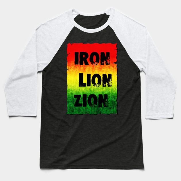 Iron Lion Zion Baseball T-Shirt by Erena Samohai